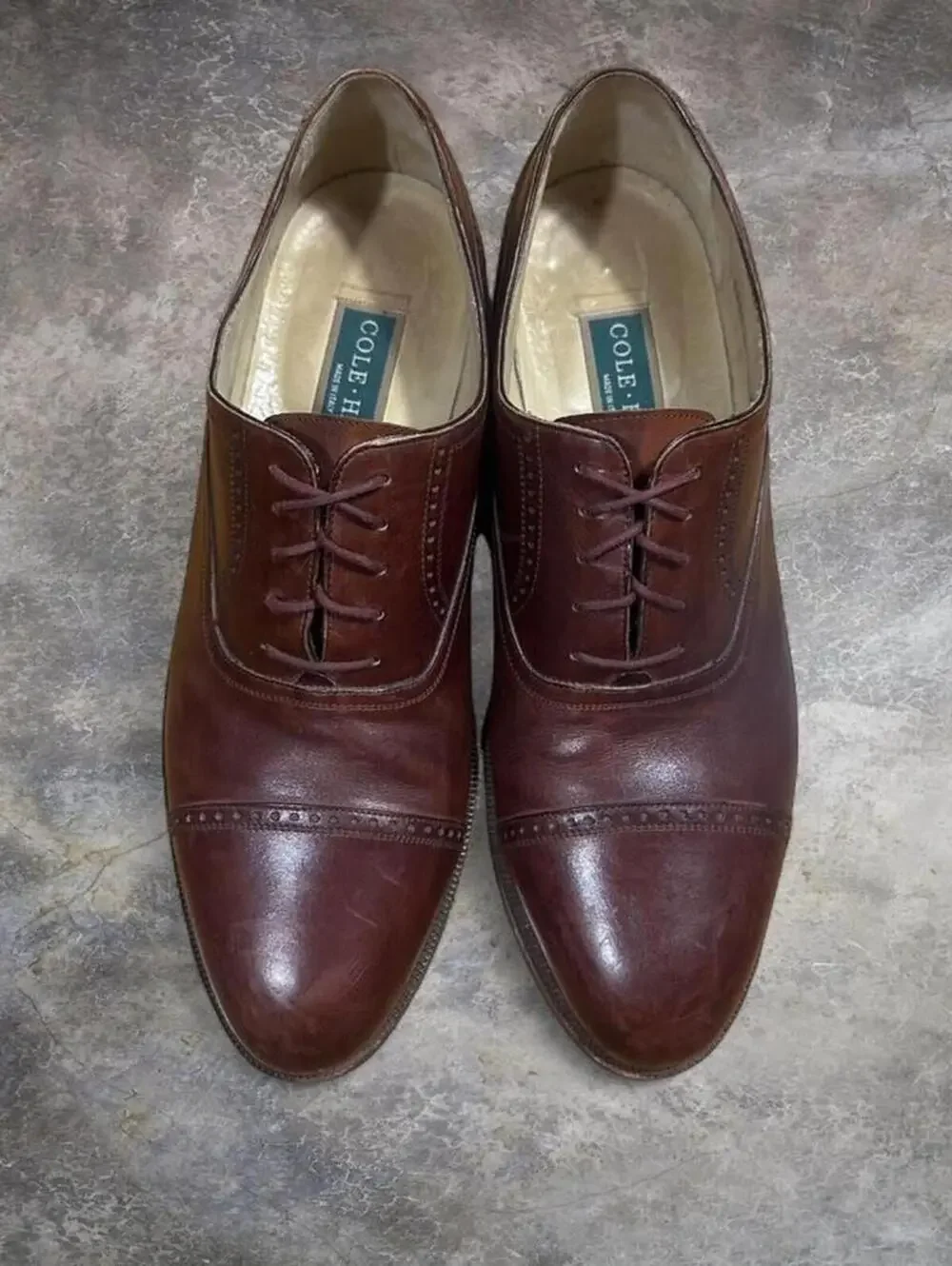 Cole Haan Men's Oxford Sz 12 | Made in Italy | Brown Leather